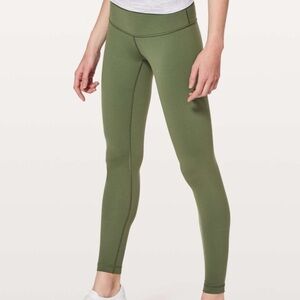 Lululemon Wunder Under Low-Rise Full Length Tight W5AW2S Barracks Green Sz 4 GUC